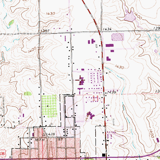 Topographic Map of Jefferson Community Health Center, NE