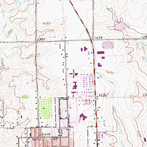 Topographic Map of Fairbury Clinic, NE