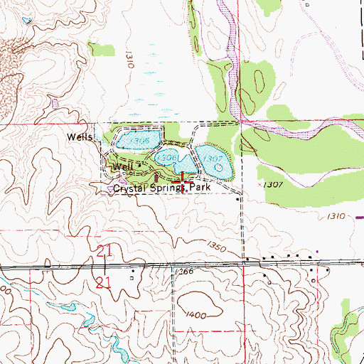 Topographic Map of Crystal Springs Campground, NE