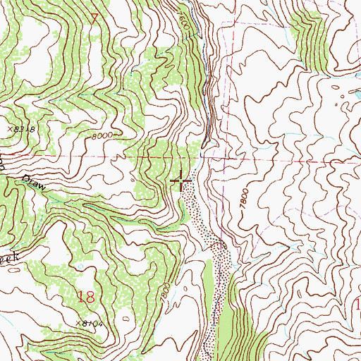 Topographic Map of Burdeck Creek, CO