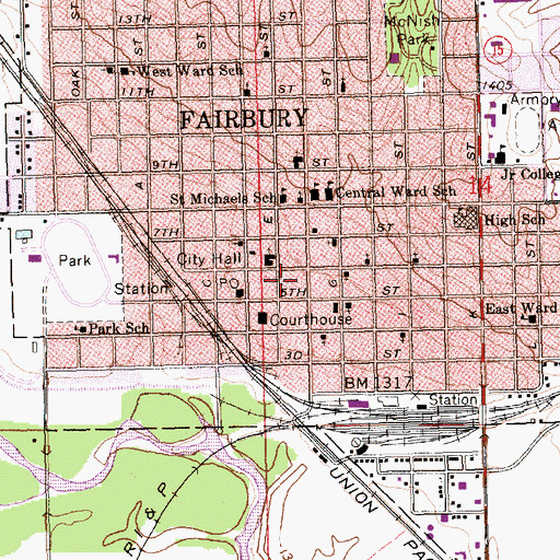 Topographic Map of Harvest Outreach Church, NE