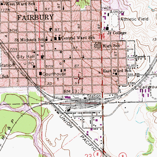 Topographic Map of First Church of God, NE