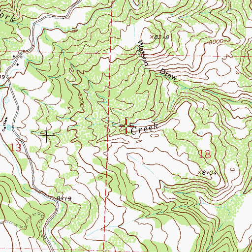 Topographic Map of North Fork Burdeck Creek, CO