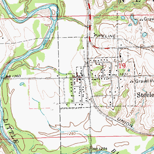Topographic Map of Steele City Post Office, NE