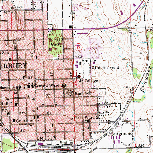 Topographic Map of Jefferson Intermediate School, NE