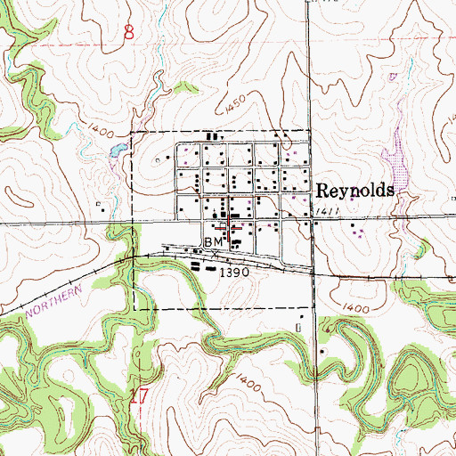 Topographic Map of Reynolds Post Office - CPO, NE