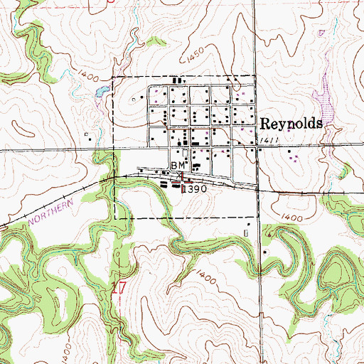 Topographic Map of Reynolds, NE