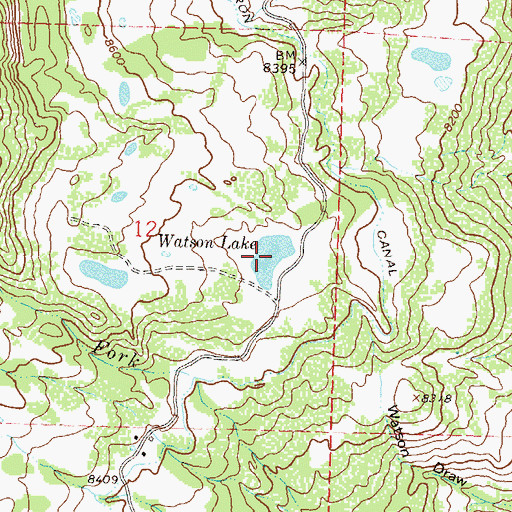 Topographic Map of Watson Lake, CO