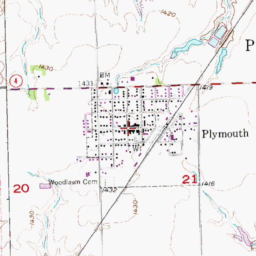 Topographic Map of Plymouth Police Department, NE