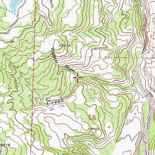 Topographic Map of Watson Draw, CO