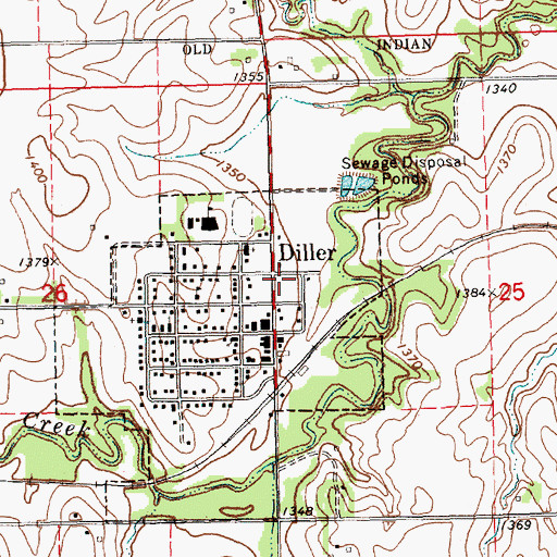Topographic Map of Diller City Park, NE
