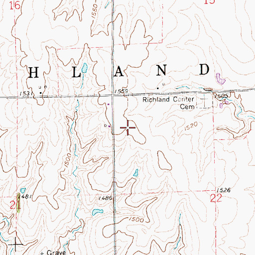 Topographic Map of Township of Richland, NE