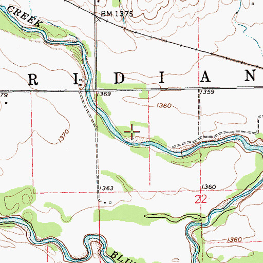 Topographic Map of Township of Meridian, NE