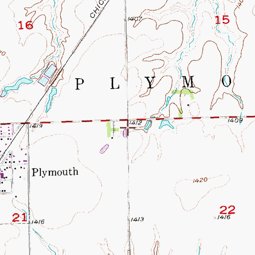 Topographic Map of Township of Plymouth, NE