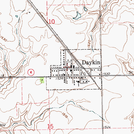 Topographic Map of Daykin Post Office, NE