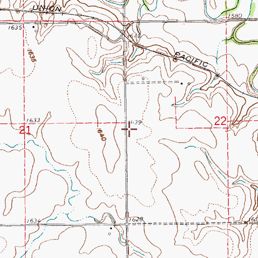 Topographic Map of Pleasant Hill School (historical), NE