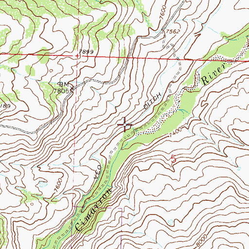 Topographic Map of Veo Ditch, CO