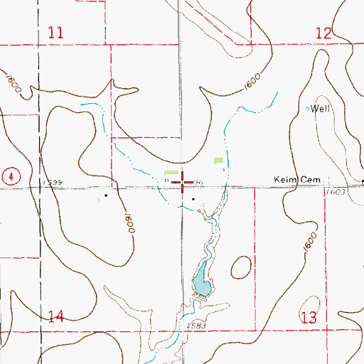 Topographic Map of West Ward School (historical), NE