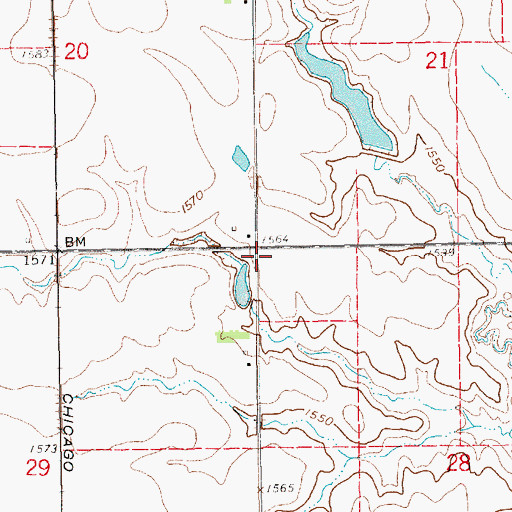 Topographic Map of Lahners School (historical), NE