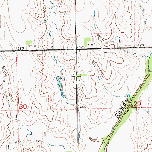 Topographic Map of Square Top School (historical), NE