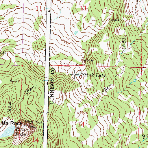 Topographic Map of Stink Lake, CO