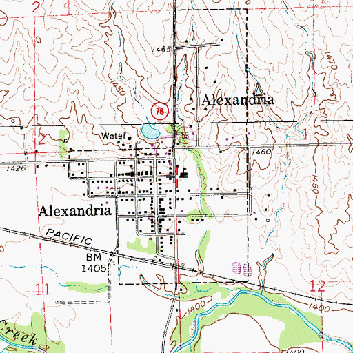 Topographic Map of Alexandria Public School (historical), NE