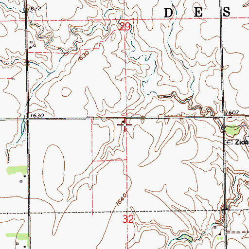 Topographic Map of Hillcrest School (historical), NE