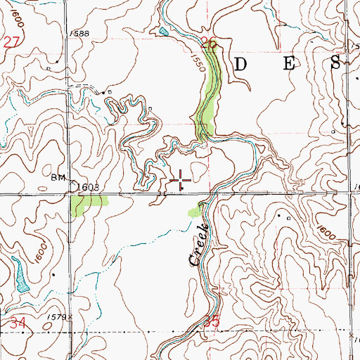 Topographic Map of Spring Creek School (historical), NE