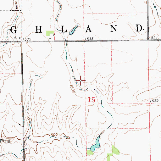 Topographic Map of Township of Highland, NE