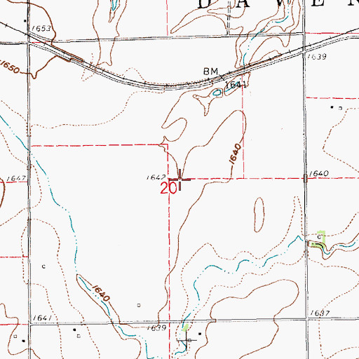 Topographic Map of Township of Davenport, NE