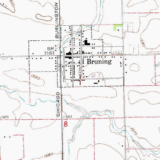 Topographic Map of Trinity Lutheran Parochial School (historical), NE
