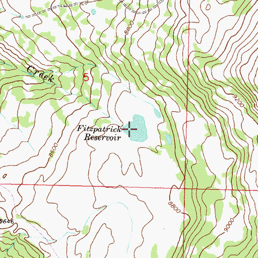 Topographic Map of Fitzpatrick Reservoir, CO