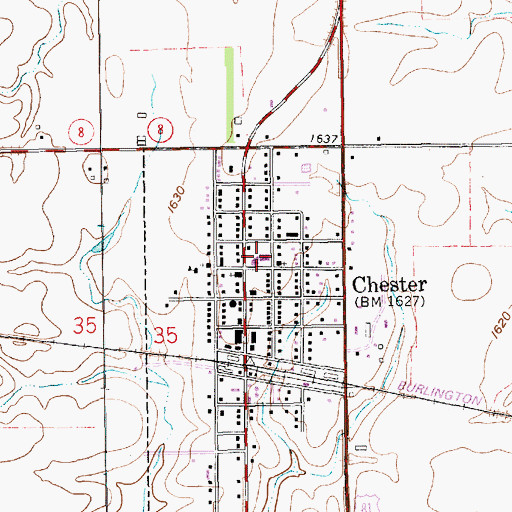Topographic Map of Chester-Hubbell-Byron Schools, NE