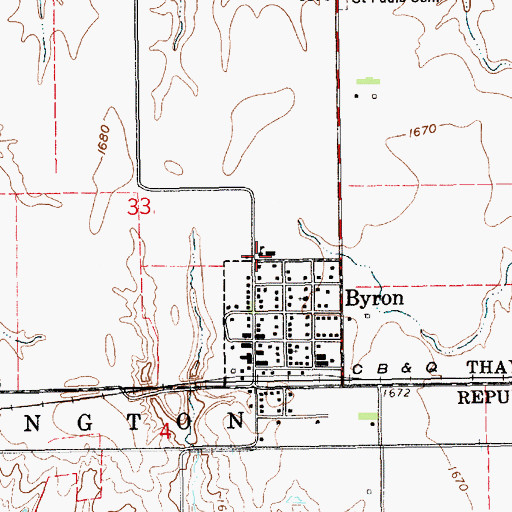 Topographic Map of Byron Elementary School, NE
