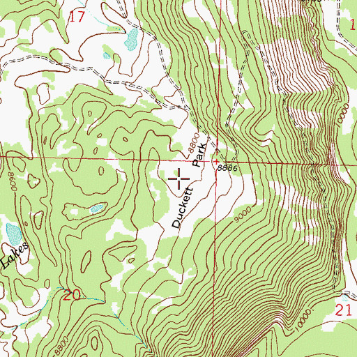Topographic Map of Duckett Park, CO