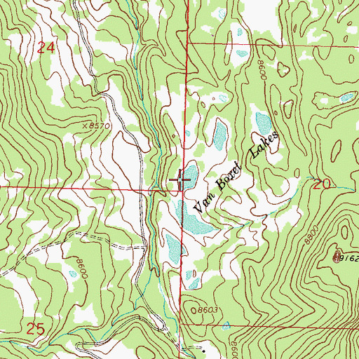 Topographic Map of Van Boxel Lakes, CO