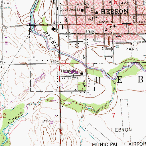 Topographic Map of Blue Valley Lutheran Nursing Home, NE