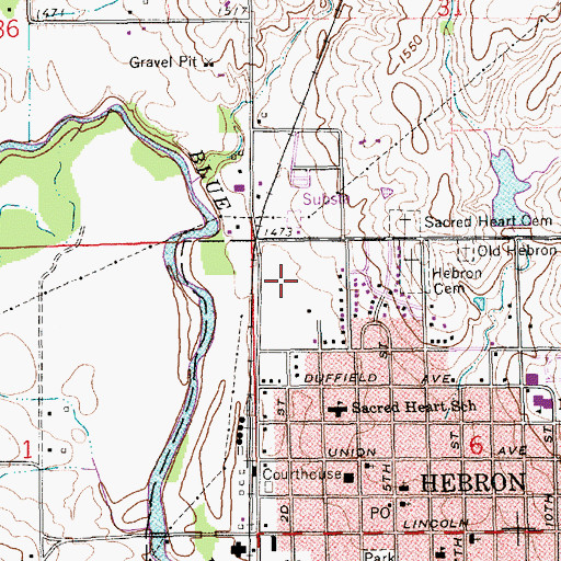 Topographic Map of Blue Valley Lutheran Care Home, NE