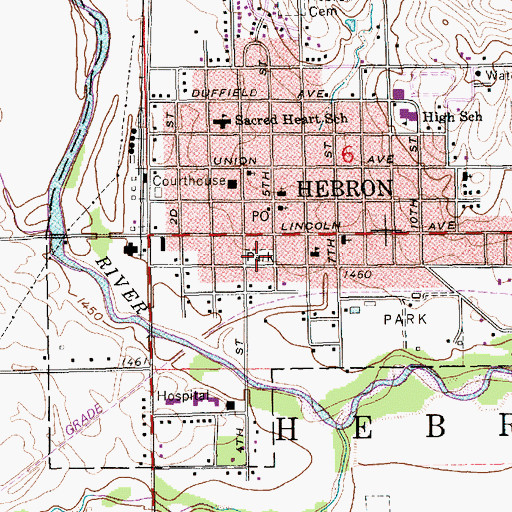 Topographic Map of Roosevelt Park, NE