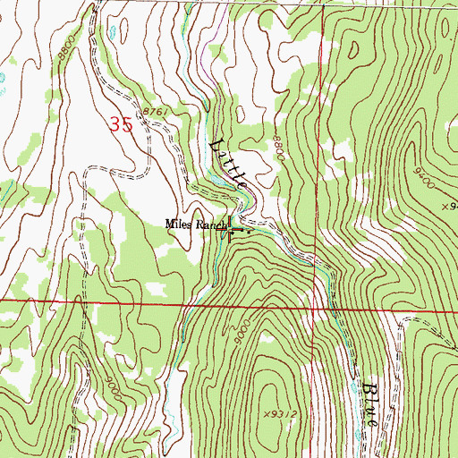 Topographic Map of Miles Ranch, CO