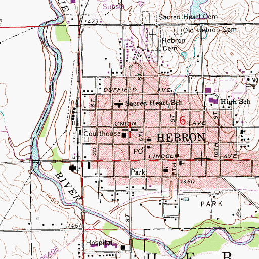 Topographic Map of Grace Lutheran Church, NE