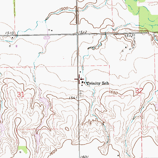Topographic Map of Trinity Lutheran Church, NE