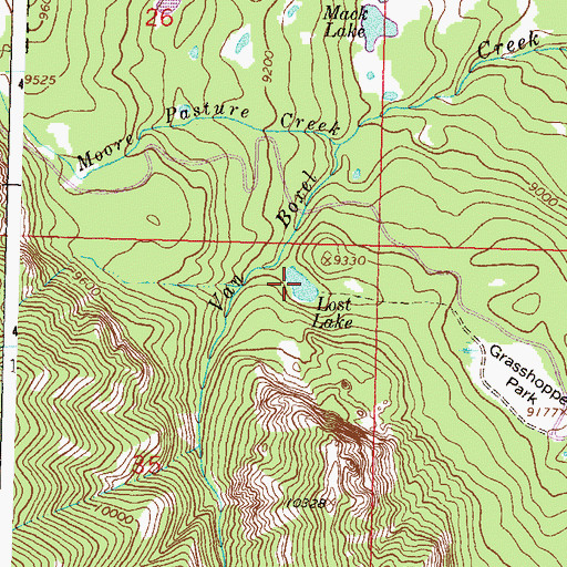 Topographic Map of Lost Lake, CO