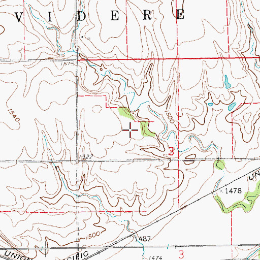 Topographic Map of Township of Belvidere, NE