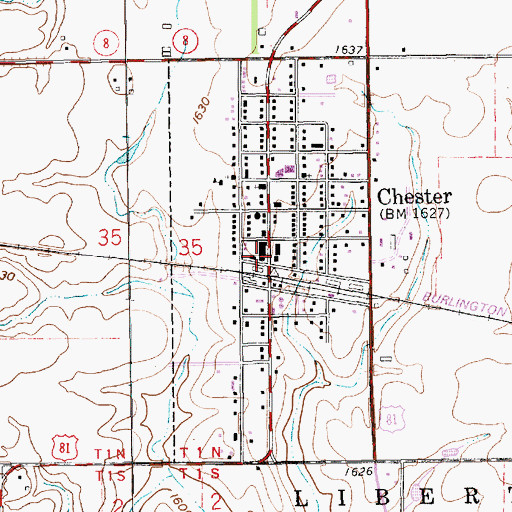 Topographic Map of Chester Post Office, NE