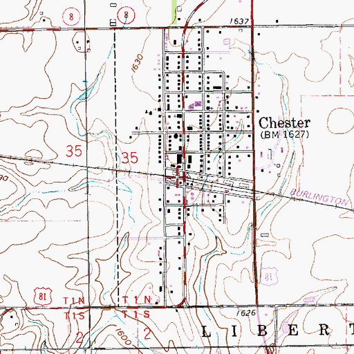 Topographic Map of Chester, NE
