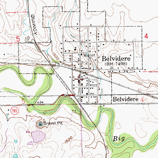 Topographic Map of Forty-Niner Trail Historical Marker, NE