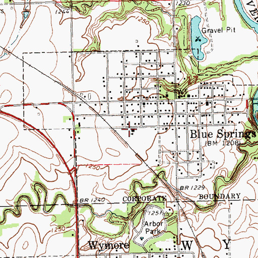 Topographic Map of Southern Elementary School, NE