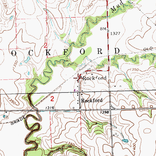 Topographic Map of Rockford Post Office (historical), NE