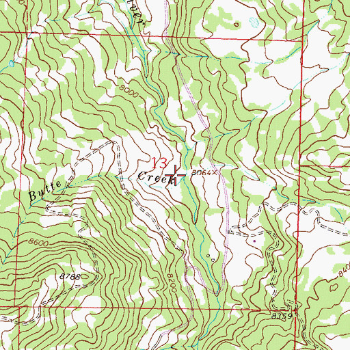 Topographic Map of Butte Creek, CO
